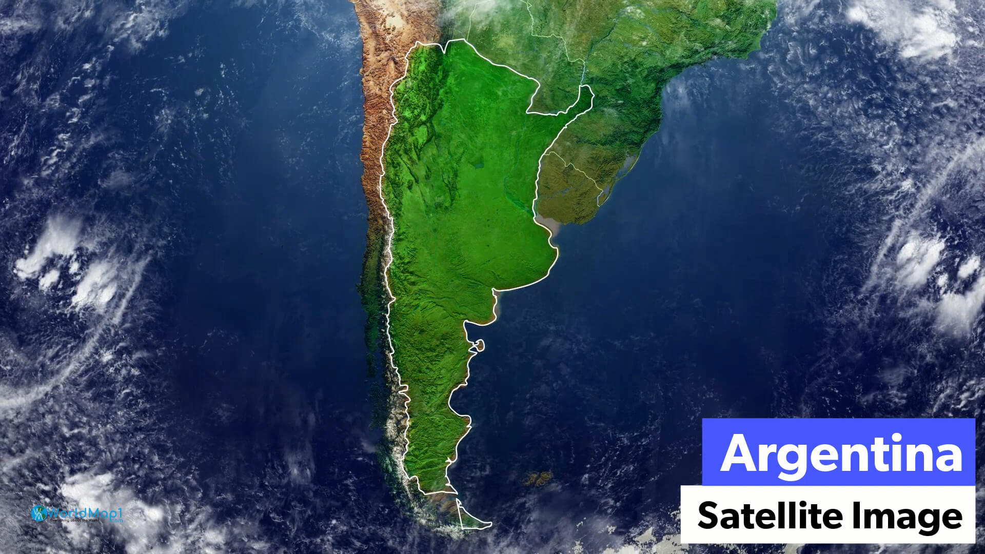 Argentina Satellite Image Map